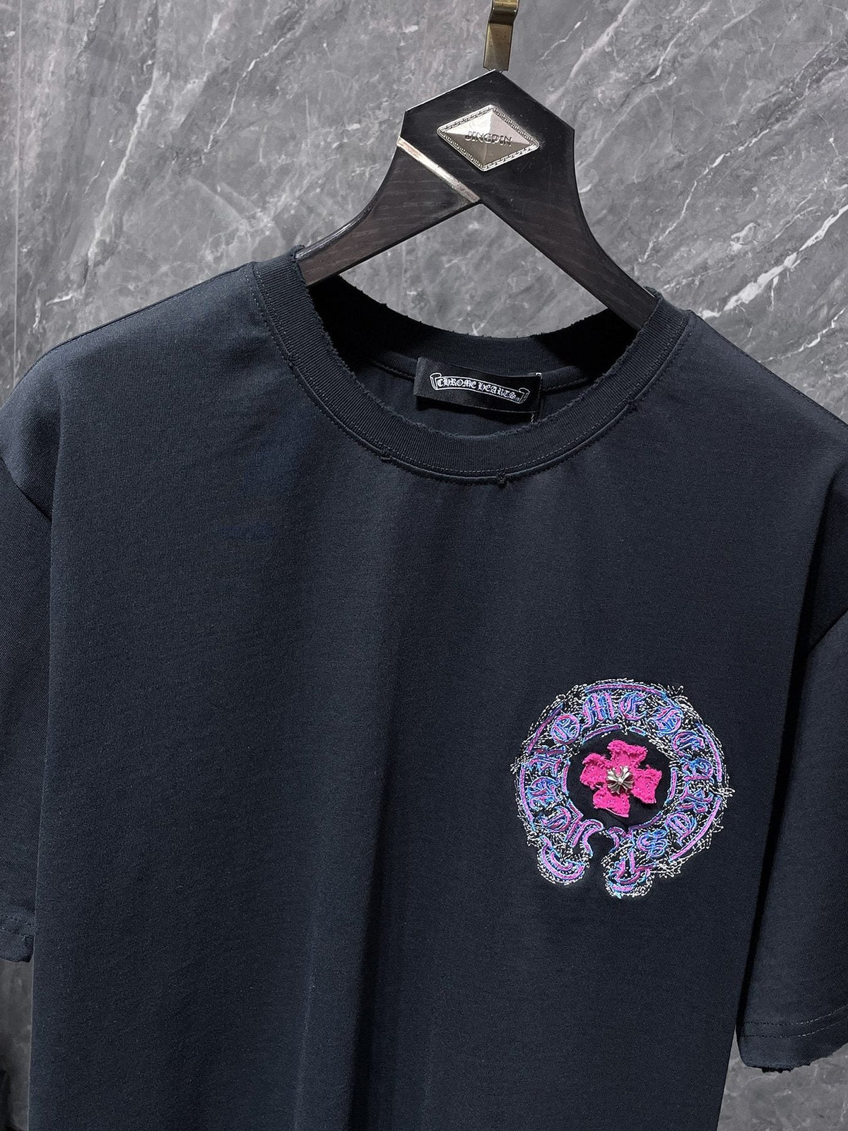 Chrome Hearts Horseshoe Cross Embroidered T-Shirt