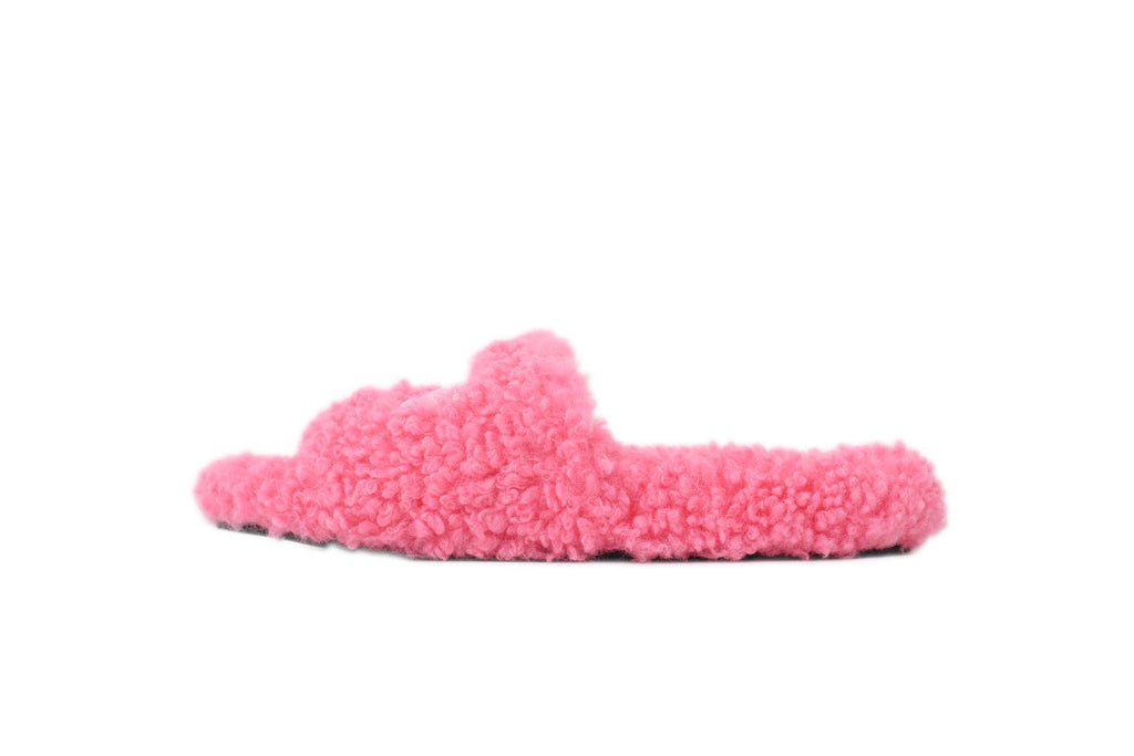 Balenciaga Coke Label Furry Slides Hot Pink 654261 WBDZ0 5096