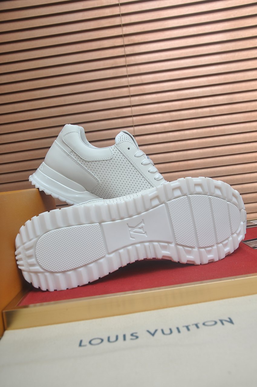 Louis Vuitton White Perforated Low-Top Sneakers